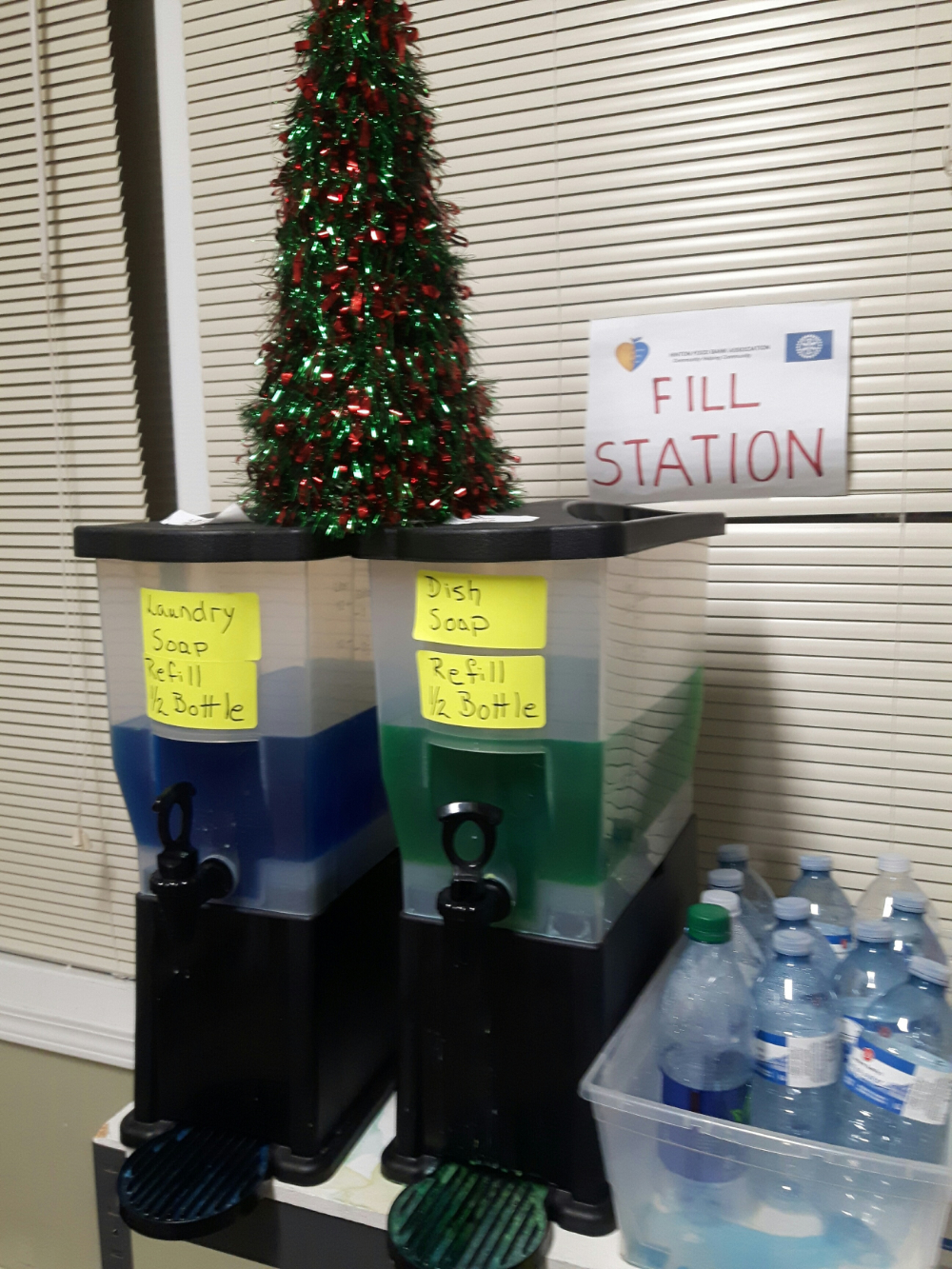 Laundry and Dish soap fill station-Hinton Food Bank